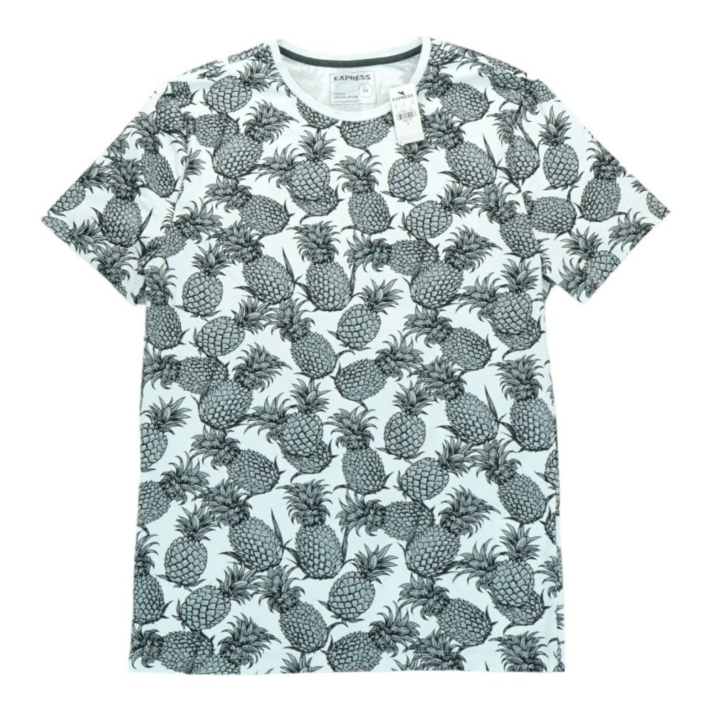 NWT Express Small‎ Men's Pineapple Print Short Sleeve Shirt
